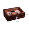 High End Cigar Humidor, Small Mini Cigar Cabinet for 30-50 Cigars with Humidifier and Hygrometer, Desktop Cedar Wood Cigar Box Storage Case with Glass for Men, Reddish Brown view 4