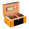 100 Cigars Handmade, Wooden Travel Cigar Humidors Box with Digital Hygrometer Humidifier Double, Tempered Glasstop and Lockable Vintage Keys view 1