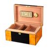 100 Cigars Handmade, Wooden Travel Cigar Humidors Box with Digital Hygrometer Humidifier Double, Tempered Glasstop and Lockable Vintage Keys view 4