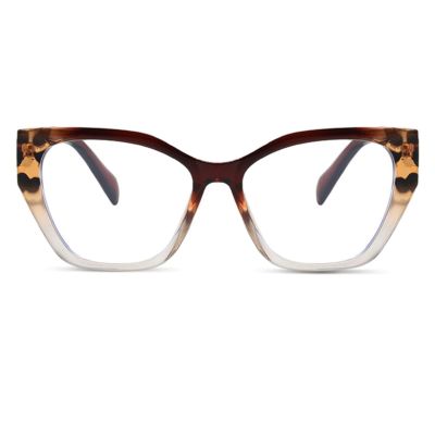 AOOLIA Cat Eye Reading Glasses for Women Vintage Dual-color Full Rim Multicolor Blue Light Blocking Reader Eyeglasses (Brown, 3, Diopters)