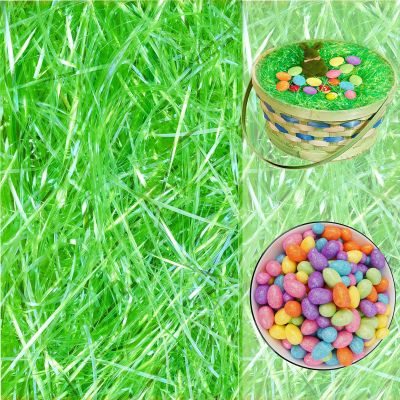 Ausejopeac Easter Grass Green Plastic Craft Shred for Basket Filling,Gift Wrapping for Easter Basket Eggs Decor Filler Gift Wrapping