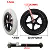 122 Wheelchair Rear Wheels Assembly (Pair), 12inch Back Wheel Replacement, Non-Pneumatic Solid Tire,Black view 4