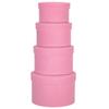 GnFlus Round Gift Boxes with Lids for Presents Set of 4 Pink Velvet Nesting Gifts Box for Arrangements Flowers Wedding Birthday Valentines Bridesmaid Christmas Party Anniversary view 1