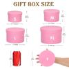 GnFlus Round Gift Boxes with Lids for Presents Set of 4 Pink Velvet Nesting Gifts Box for Arrangements Flowers Wedding Birthday Valentines Bridesmaid Christmas Party Anniversary view 3