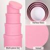 GnFlus Round Gift Boxes with Lids for Presents Set of 4 Pink Velvet Nesting Gifts Box for Arrangements Flowers Wedding Birthday Valentines Bridesmaid Christmas Party Anniversary view 4