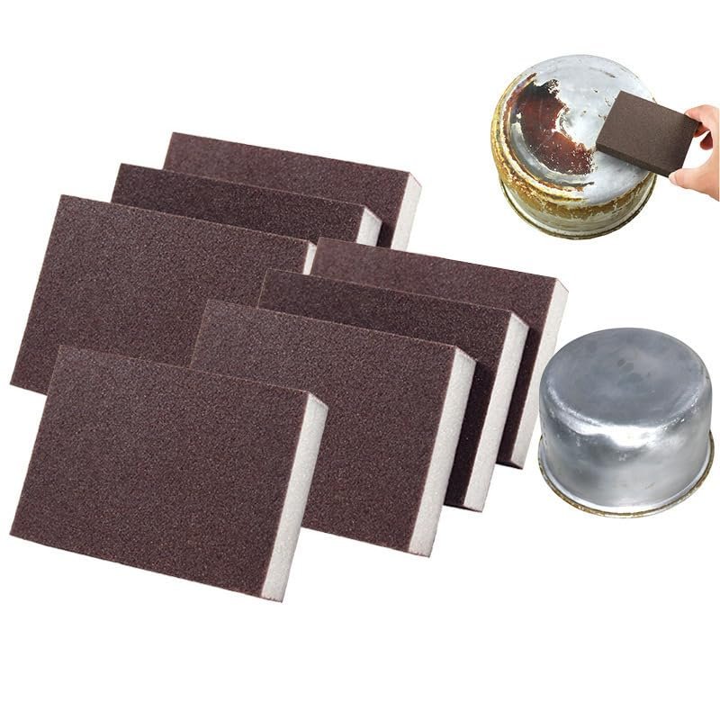 12Pcs Carborundum Sponge Nano Emery Sponges, Pot Cleaning Pads with Carborundum Sponge Brush Eraser Scrub for Kitchen