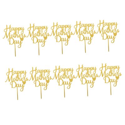 OFFSCH 10pcs Happy Mother's Day Acrylic Cake Decoration Inserts Elegant Cake Toppers for Mother's Day Party Cute Mirror Finish Your Celebration Stylish Decor