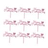 OFFSCH 10Pcs Happy Mothers Day Rose Gold Acrylic Cake Toppers Heart Shaped Cake Picks for Mothers Day Cake Decoration Cupcake Inserts for Mom Theme Party Desserts view 1