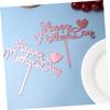 OFFSCH 10Pcs Happy Mothers Day Rose Gold Acrylic Cake Toppers Heart Shaped Cake Picks for Mothers Day Cake Decoration Cupcake Inserts for Mom Theme Party Desserts view 3