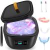Retainer Cleaner Machine - 255ML Ultrasonic Denture Cleaner for Aligner Mouth Guard Toothbrush Ring Diamond, 45kHz LED Light Sonic Cleaning Machine for Jewelry, Dental Appliances view 1