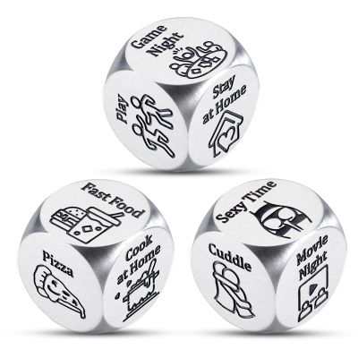 25th Anniversary Wedding Gifts for Couple, Boo Basket Stuffers for Husband Wife, White Elephant Gifts for Adults, Food Decision Dice, 25 Year Aanniversary Steel Gifts for Women Men Stocking Stuffers
