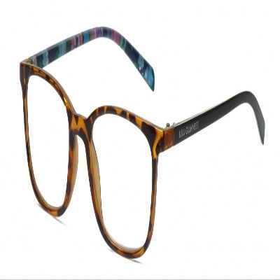 Calabria Lulu Blue Light Reading Glasses +3.00 Tortoise Havana Brown Colorful Floral Women Readers Fashion Trendy Eyeglasses