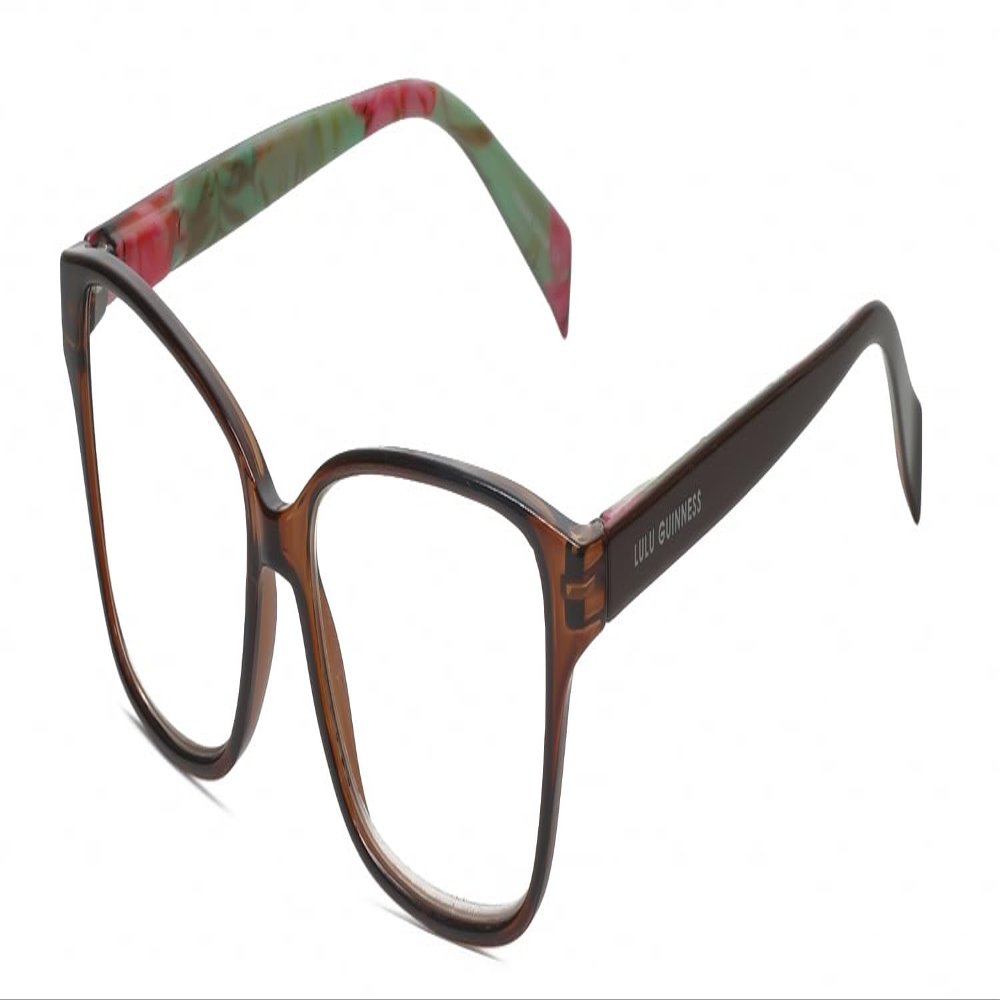 Calabria Lulu Blue Light Reading Glasses +3.50 Brown Crystal Green Pink Floral Womens Readers Fashion Trendy Modern Eyeglass