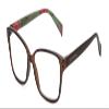 Calabria Lulu Blue Light Reading Glasses +3.50 Brown Crystal Green Pink Floral Womens Readers Fashion Trendy Modern Eyeglass view 1