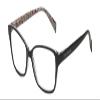 Calabria Lulu Designer Reading Glasses +7.00 Gloss Black Floral Women Classic Readers Stylish Fashion Trendy Modern Eyeglass view 1