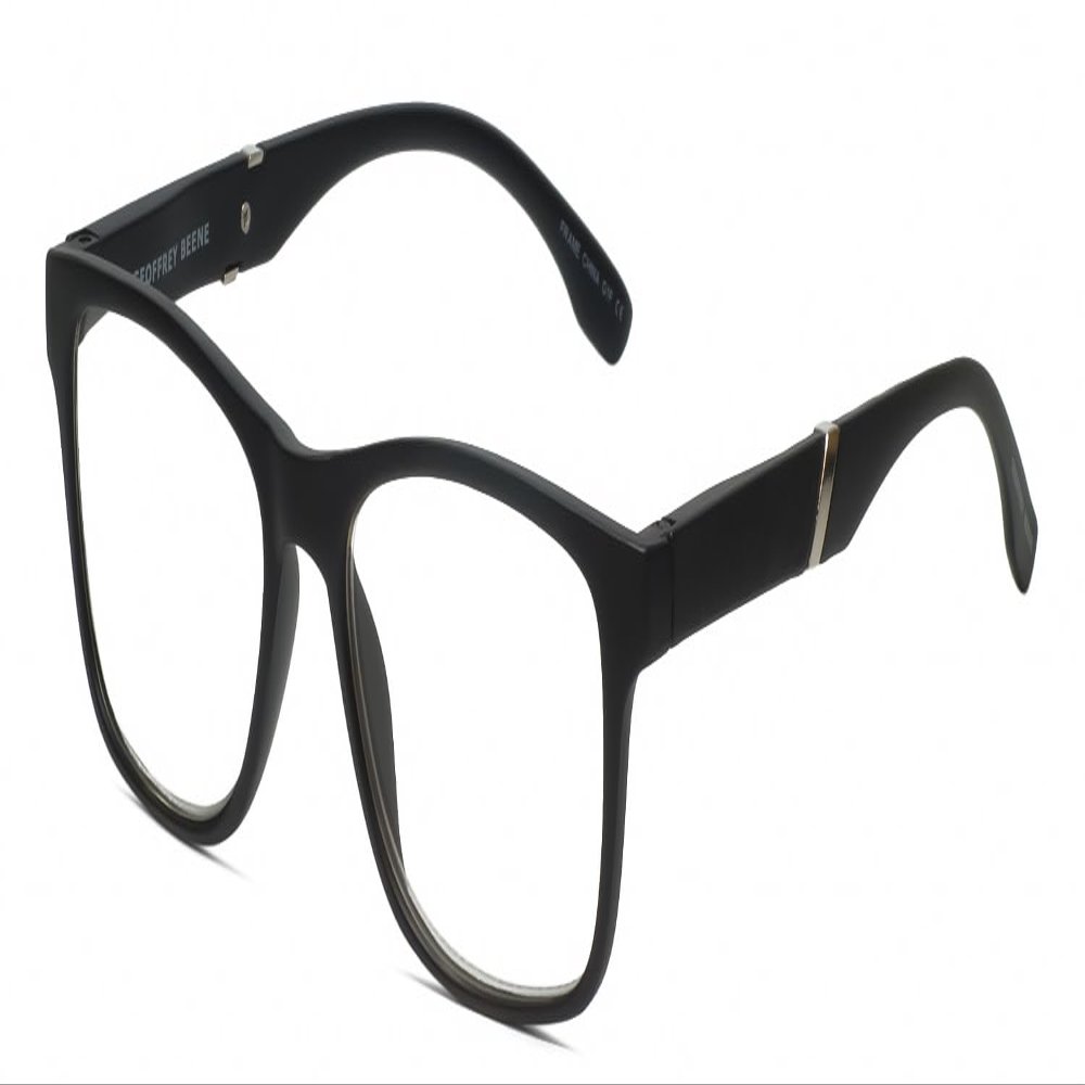Calabria Beene Designer Blue Light Blocking Reading Glasses +2.25 Black Silver Men Classic Readers Fashion Trendy Eyeglasses