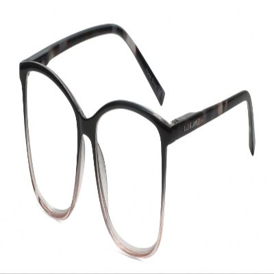Calabria Lulu Designer Reading Glasses +0.00 Black Pink Crystal Women Classic Readers Stylish Fashion Trendy Modern Eyeglass