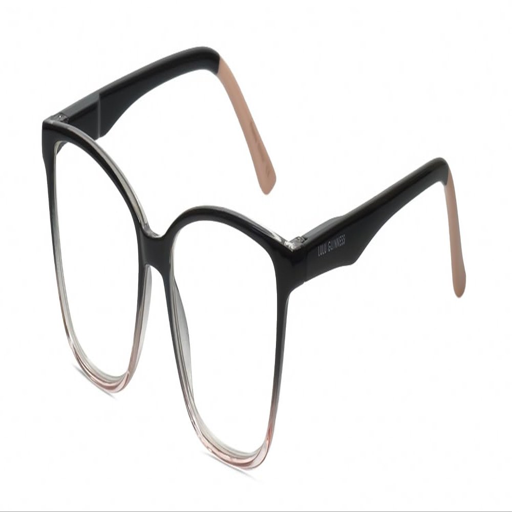 Calabria Lulu Cat Eye Reading Glasses +4.50 Black Pink Crystal Womens Classic Readers Stylish Fashion Trendy Modern Eyeglass