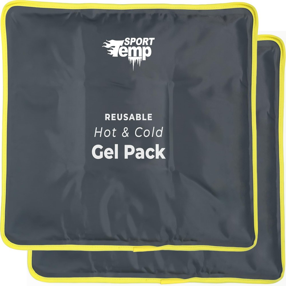 Hot & Cold Reusable Gel Packs (Large, 2 Pack) Flexible Soft Compress - Ice & Heat Therapy for Injuries, Back, Shoulder, Hip, Knee, Joint Pain, Swelling, Bruises, Post Surgery - Sport Temp