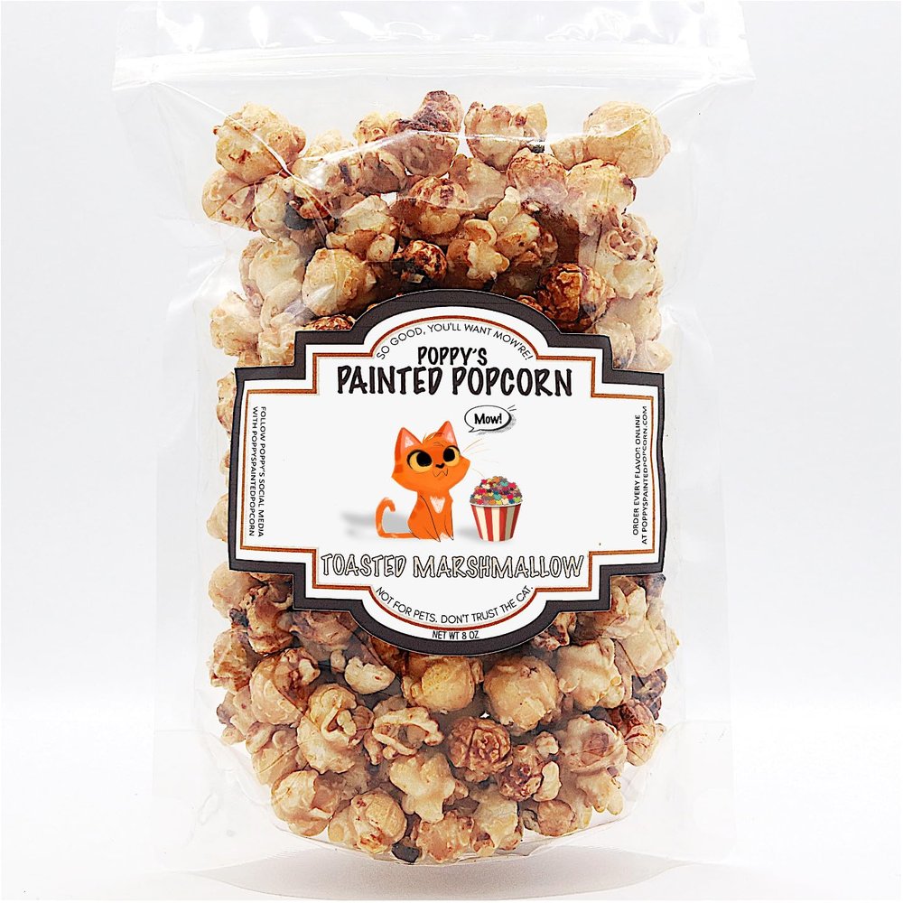 Poppy's Painted Popcorn (Toasted Marshmallow), 8 Ounce (Pack of 1)