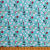Cotton Dental Happy Teeth Aqua Toothpastes Toothbrushes Dental Floss Mouthwash Superheroes Superhero Crown Tooth Teeth Molars Stars Hearts Aqua Cotton Fabric Print by The Yard (130672) view 1