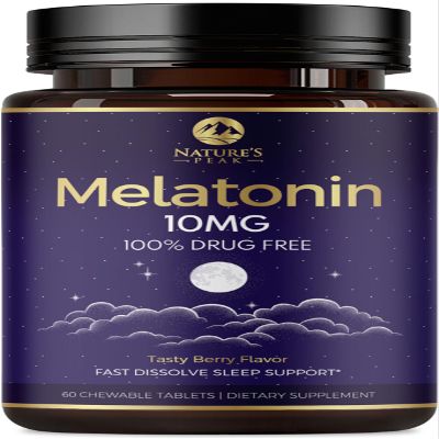 Melatonin 10mg - Fast Dissolve Sleep Support Supplements for Adults - Extra Strength 10 mg Melatonin Tablets for Restful Sleep Support, Strawberry Flavor, Sugar-Free Vegetarian - 60 Day Supply