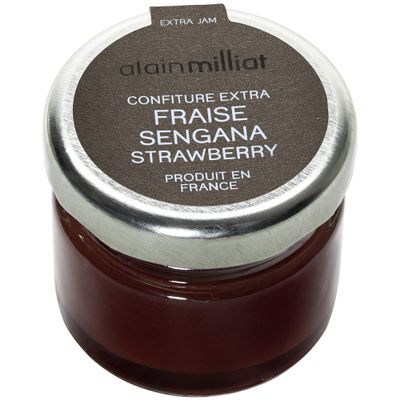 Alain Milliat Sengana Strawberry Jam, 60 Count of 1 oz Glass Jars, French Fruit Preserve, GMO-Free, Single-Serve, Ideal for Hotels, Restaurants & Catering