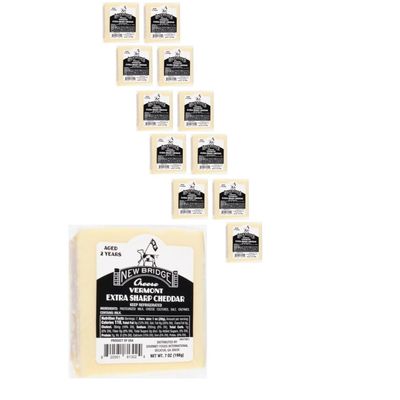 New Bridge Cheese Cuts, 7 oz, 12 Pack (7 oz, Cheddar Extra Sharp 2 Year White)