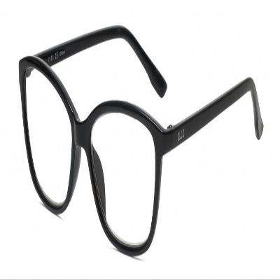 Calabria L 15578 Cat Eye Reading Glasses +7.00 Gloss Black Womens Designer Readers Ultra Thin Lenses Fashion Trendy Eyeglass