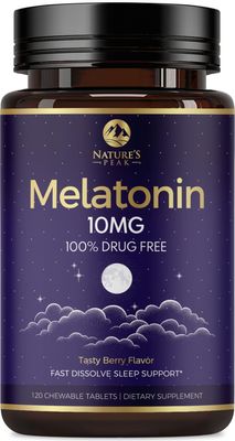Melatonin 10mg - Fast Dissolve Sleep Support Supplements for Adults - Extra Strength 10 mg Melatonin Tablets for Restful Sleep Support, Strawberry Flavor, Sugar-Free Vegetarian - 120 Day Supply