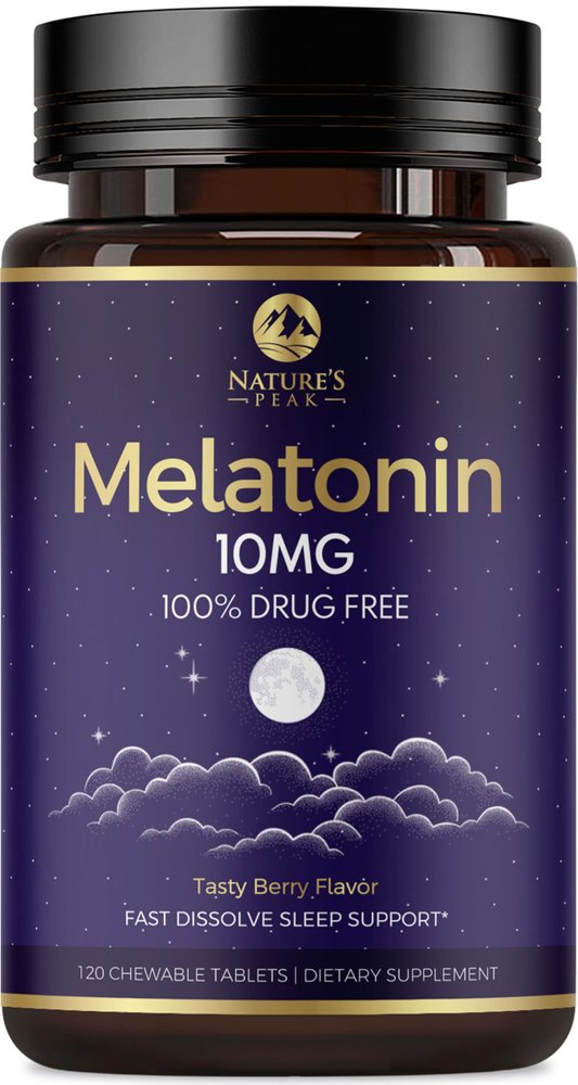 Melatonin 10mg - Fast Dissolve Sleep Support Supplements for Adults - Extra Strength 10 mg Melatonin Tablets for Restful Sleep Support, Strawberry Flavor, Sugar-Free Vegetarian - 120 Day Supply