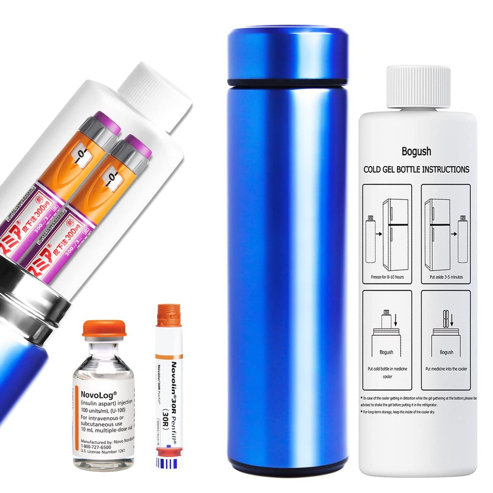 60H Insulin Pen Cooler Travel case Medication Cooler for Travel Diabetes Travel TSA Approved Diabetic Medical Cooler Diabetes Bag Blue