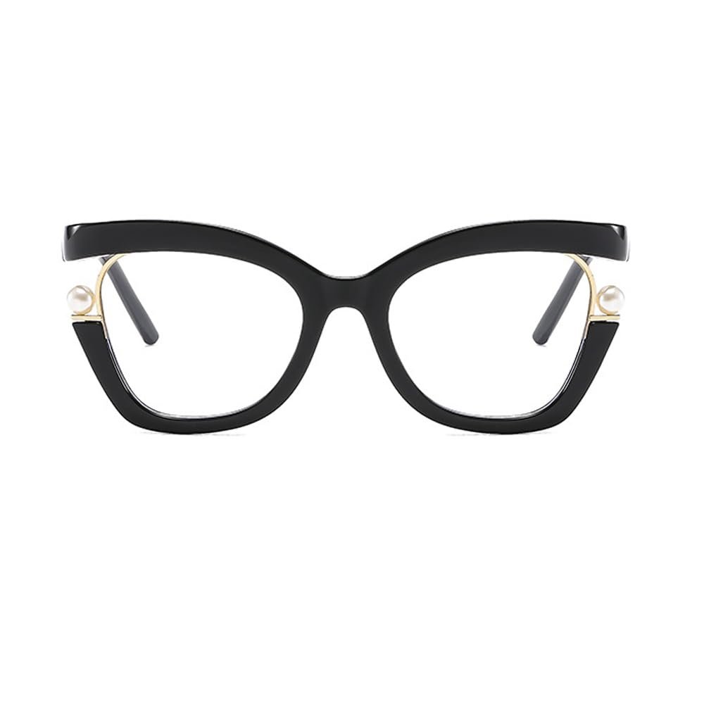 ICARA Oversized Reading Glasses for Women Men, Blue Light Blocking Computer Readers Spring Hinge (black, 4, x)