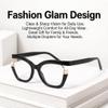 ICARA Oversized Reading Glasses for Women Men, Blue Light Blocking Computer Readers Spring Hinge (black, 4, x) view 2