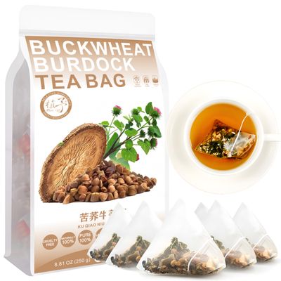 100% Natural Buckwheat Burdock Tea Bag, 250g/8.81oz (5g*50bags) Mulberry Leaves, Bitter Gourd, Cassia seed, Natural Herbal Tea, Combination Herbal Tea, No Add No Sugar