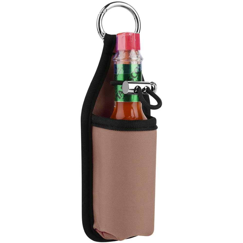 Beautyflier 2oz/60ML Hot Sauce Sleeve Holder, Portable Bottle Belt Holder for Tabasco, Sriracha & Cholula, for the Hot Sauce Lover's Essential, Holder Only (Light Brown)