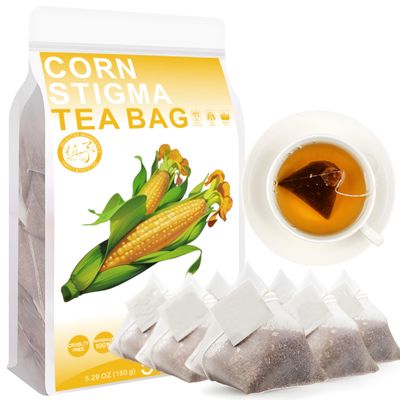 100% Natural Corn Stigma Tea Bag, 150g/5.29oz (3g*50bags)  Corn Silk Tea Fresh, All-Natural, Non-GMO, Gluten-Free Herbal Tea
