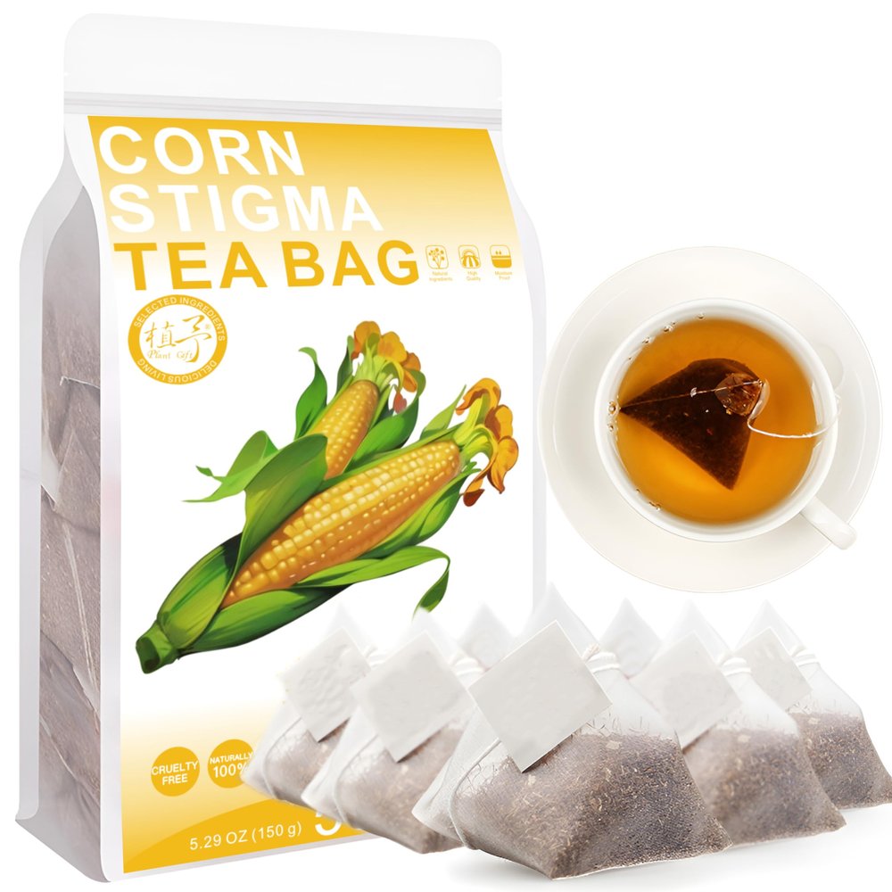 100% Natural Corn Stigma Tea Bag, 150g/5.29oz (3g*50bags) Corn Silk Tea Fresh, All-Natural, Non-GMO, Gluten-Free Herbal Tea
