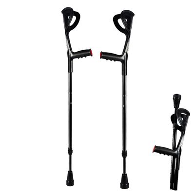 1 Pair Folding Elbow Crutches, Retractable Forearm Crutches, Height Adjustable Ergonomic Walking Aid