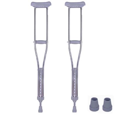 Adjustable Ergonomic Underarm Crutches, with Padded Underarm Cushions, Hand Grips & Rubber Tips, Max. Weight Capacity 220 lb
