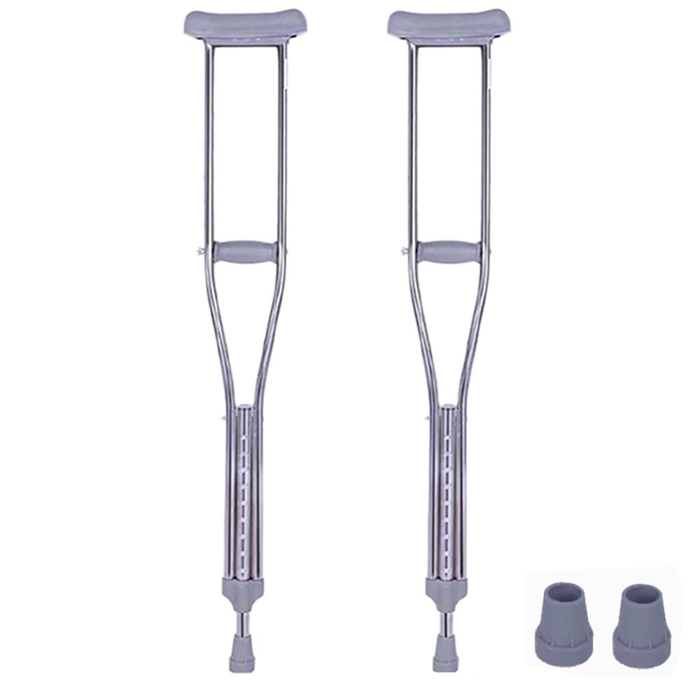 Adjustable Ergonomic Underarm Crutches, with Padded Underarm Cushions, Hand Grips & Rubber Tips, Max. Weight Capacity 220 lb
