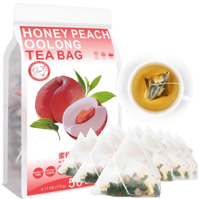 100% Honey Peach Oolong Tea Bag, 175g/6.17oz (3.5g*50bags) Natural Loose Leaf Smooth, Caffeinated & Sugar-Free, Non-GMO, Gift Ideas for Tea Lovers