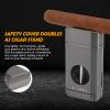 SCARRA Cigar Torch Lighter, Multi-Function 3-in-1 Torch Lighter Gift for Men, Butane Lighters Built-in Cigar Holder & One-Touch Cigar Cutter V Cut, Windproof Triple Jet Flame Lighter for Men view 4