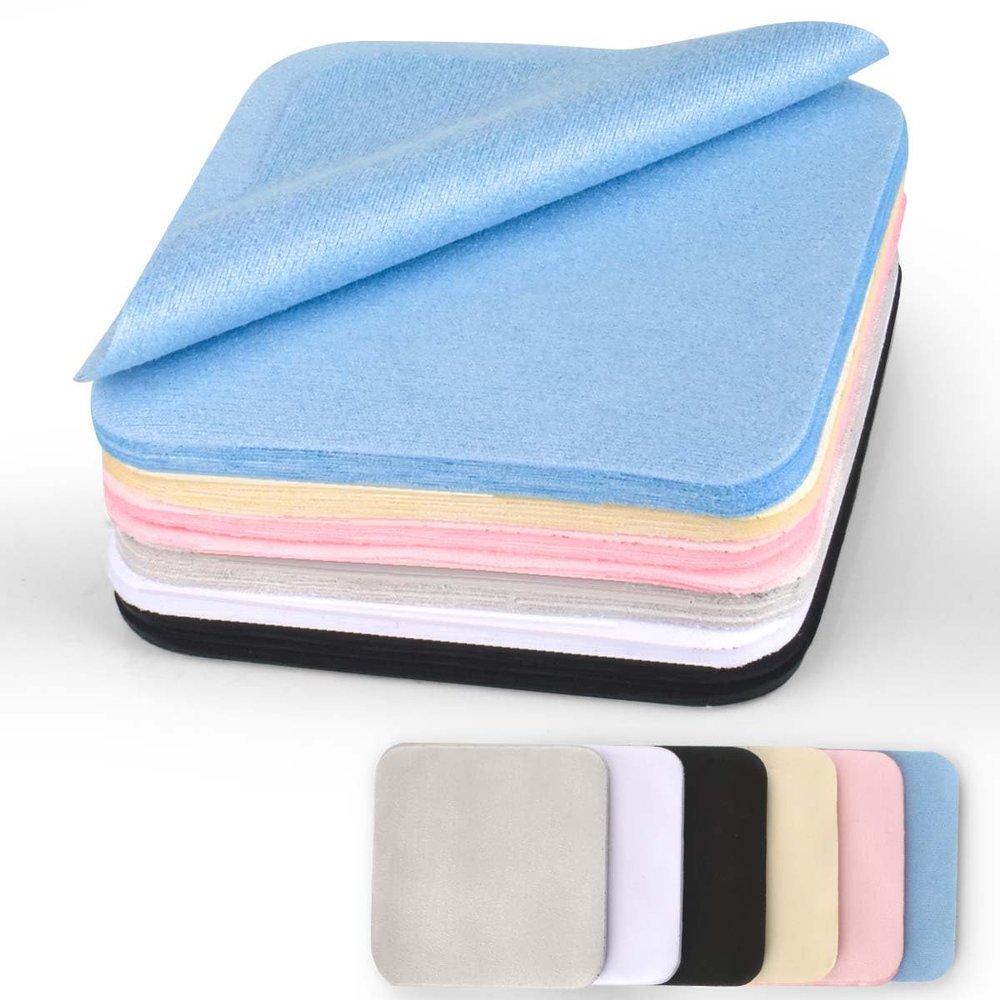 CONLI 60 Pack Small Microfiber Cleaning Cloth for Eyeglasses 8x8cm/3.15x3.15in Luxury Suede Glass Cleaning Cloth Glasses Cleaner for Eye Glass Lens Cleaning Gentle and Lint-Free
