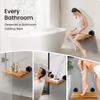20" Teak Folding Shower Seat Wall Mounted, Fold Down Shower Seat for Inside Shower, Home Care Teak Folding Shower Seat, Wall Mounted Shower Bench with 400 Lb. Weight Capacity view 2
