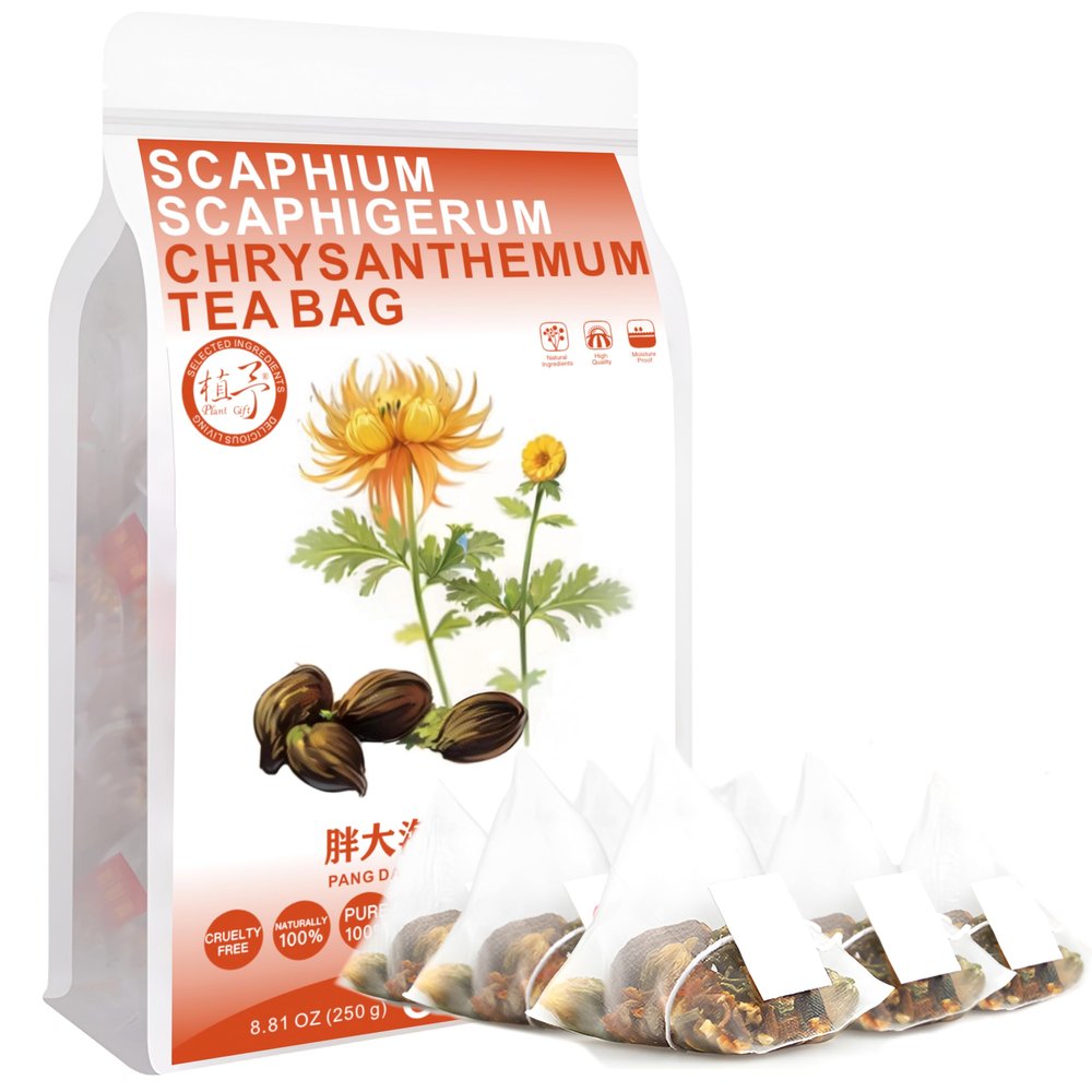 100% Scaphium Scaphigerum Chrysanthemum Tea Bag, 250g/8.81oz (5g*50bags) Dried Tangerine Peel, Licorice, Peppermint Combination of Floral Tea, Herbal Tea-Flower Tea-Caffeine Free 