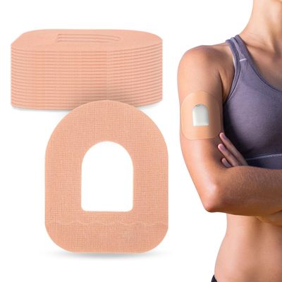 20 Pack Adhesive Patches for omnipod 5 - Waterproof Sensor Covers, Easy to Use Pre-Cut Tan Overpatches Long 10-14 Days Protection by YOUSHARES (Tan)