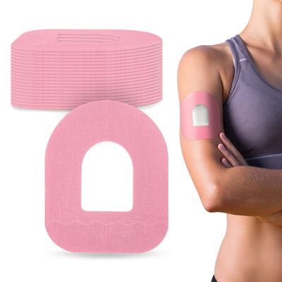 20 Pack Adhesive Patches for omnipod 5 - Waterproof Sensor Covers, Easy to Use Pre-Cut Pink Overpatches Long 10-14 Days Protection by YOUSHARES (Pink)
