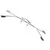 VisionGlobal Pure Titanium Frame for men/women Blue Light Blocking,Hand-set Diamond Fashion Glasses (Silver Clear, No Magnification) view 1