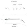 VisionGlobal Pure Titanium Frame for men/women Blue Light Blocking,Hand-set Diamond Fashion Glasses (Silver Clear, No Magnification) view 3